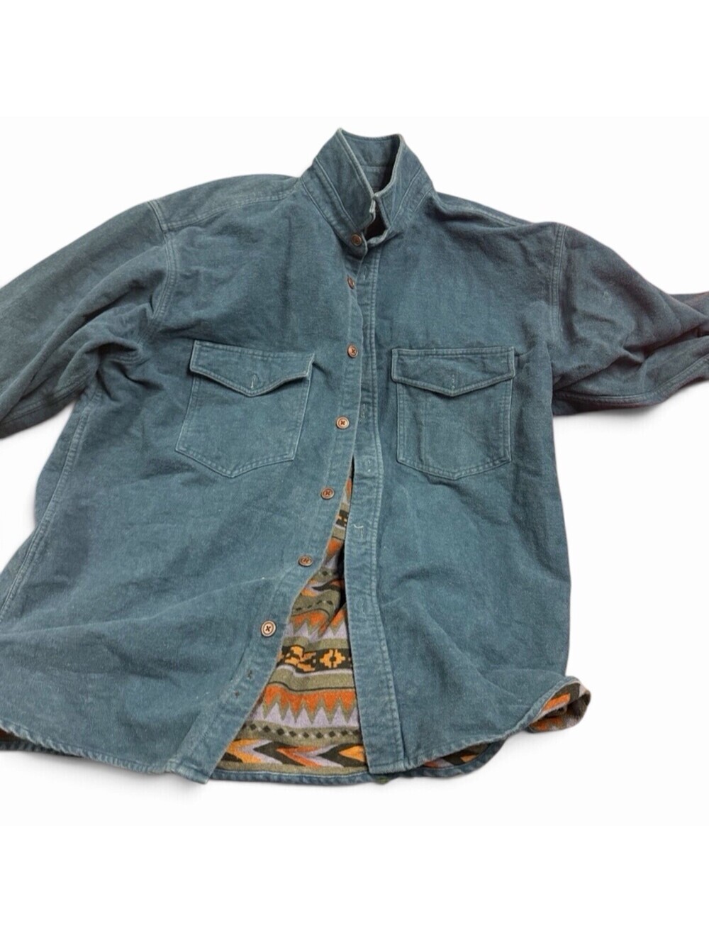 Cabelas  Lightweight Jacket Flannel Shirt Aztec Lining XL